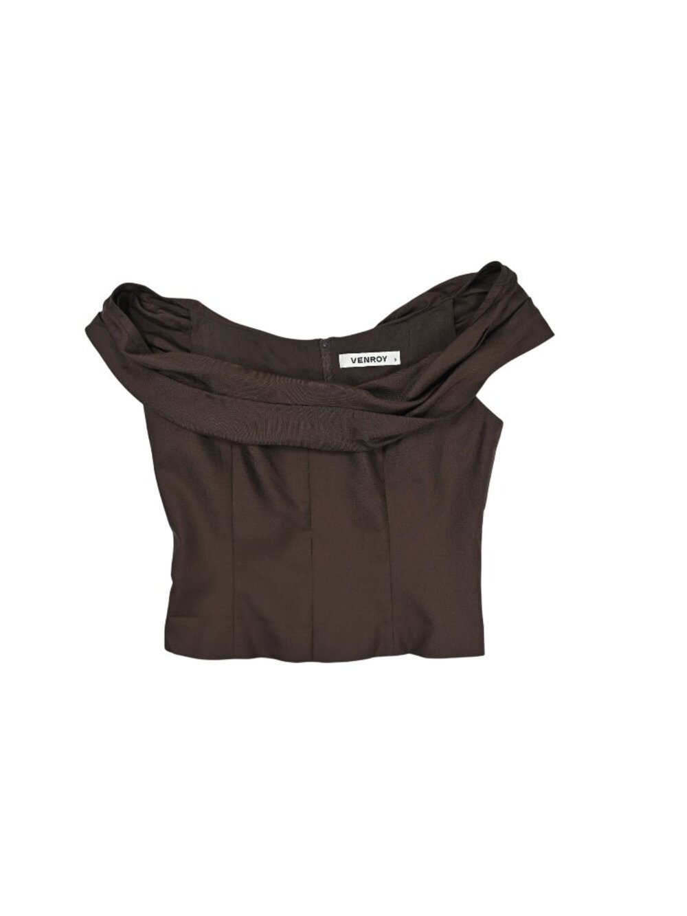 Venroy Silk Cowl Neck Bodice in Chocolate